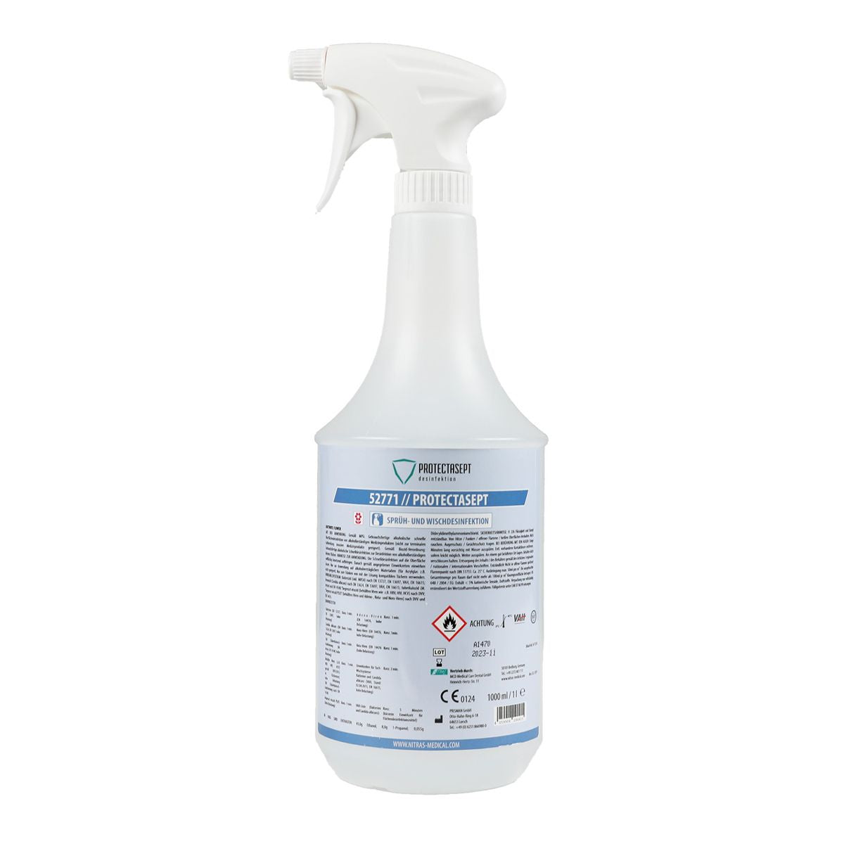 Spray et lingette désinfectante Nitras Fleur 1L