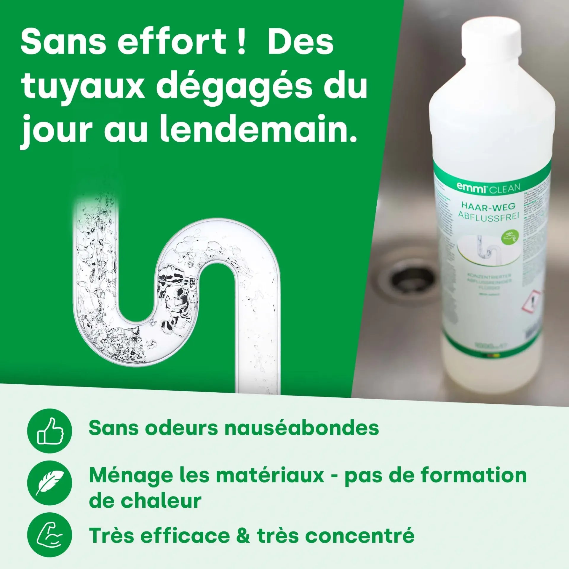 Déboucheur de canalisations Haar-Weg 1000 ml